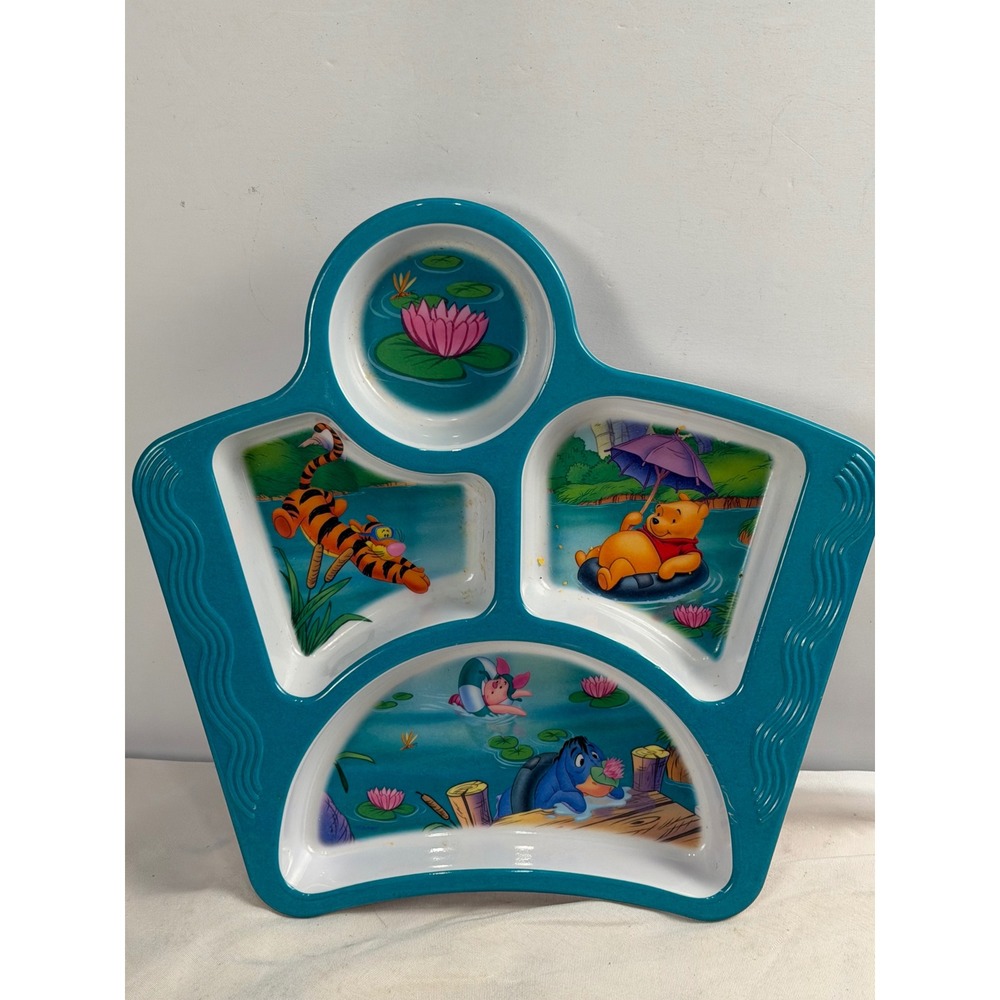 Zak Designs Disney Winnie the Pooh Divided Melamine Plate Tigger Eeyore Teal
